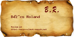 Bécs Roland névjegykártya